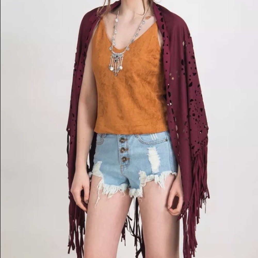 NWT vegan suede burgundy wrap perfect for #festival season OSFM